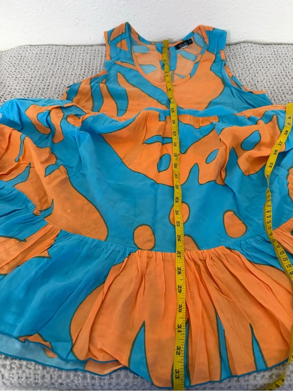 Diva Turquoise & Orange Abstract A-Line Sundress women’s size M